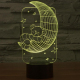 Lampe de Décoration 3D Ours de Lune 7 Couleurs Lumière LED Tactile 0.5W Interrupteur Tactile Chambre Salon Couloir - www.yoni...