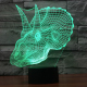 Lampe 3D Dinosaure Tricératops 7 Couleurs LED Tactile 0.5W Pour Chambre Salon Hall Couloir - www.yonis-shop.com