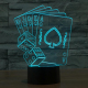 Lampe Déco 3D Jeux de Carte Luminaire 7 Couleurs LED Bouton Tactile 0.5W Chambre Salon Faible Consommation - www.yonis-shop.com