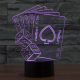 Lampe Déco 3D Jeux de Carte Luminaire 7 Couleurs LED Bouton Tactile 0.5W Chambre Salon Faible Consommation - www.yonis-shop.com