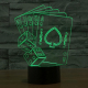 Lampe Déco 3D Jeux de Carte Luminaire 7 Couleurs LED Bouton Tactile 0.5W Chambre Salon Faible Consommation - www.yonis-shop.com