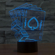 Lampe Déco 3D Jeux de Carte Luminaire 7 Couleurs LED Bouton Tactile 0.5W Chambre Salon Faible Consommation - www.yonis-shop.com