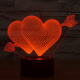 Lampe 3D Coeur Flèche 7 Couleurs Ampoule LED Tactile 0.5W USB Chambre Salon Hall Couloir Décoration Intérieur - www.yonis-sho...