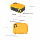 Mini Videoprojecteur Portable Ultra Léger 800 Lumens, Qualité HD 1080P, Longue Durée de Vie, Haut Parleur Puissant, Idéal Pou...
