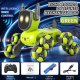 Chien Robot Télécommandé À Huit Roues Rotation À 360 Degrés Lumières Musique Recharge USB Autonomie De 15 À 20 Minutes - www....