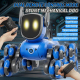 Chien Robot Télécommandé À Huit Roues Rotation À 360 Degrés Lumières Musique Recharge USB Autonomie De 15 À 20 Minutes - www....