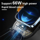 Chargeur Sans Fil Voiture 66W Support Téléphone Magnétique Super Charge Rapide avec Lumières Atmosphériques et Design Transpa...