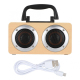 Enceinte Bluetooth Bois Stéréo Dual Horn Portable Avec Support Téléphone Autonomie 8h AUX TF - www.yonis-shop.com