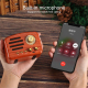 Mini Enceinte Bluetooth Retro Avec Lumière LED Etanche Support USB FM Aux 5W Speaker - www.yonis-shop.com
