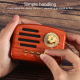 Mini Enceinte Bluetooth Retro Avec Lumière LED Etanche Support USB FM Aux 5W Speaker - www.yonis-shop.com