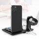 Chargeur Sans Fil 4 en 1 Support Téléphone Base de Recharge pour Smartphones iWatch et AirPods Blanc Protection Intégrée et M...
