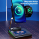 Chargeur Sans Fil 3 en 1 Pliable Magnétique Portable Puissance 15W Pour Recharger Simultanément Vos Appareils En Toute Sécuri...