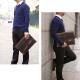 Sacoche Ordinateur Portable En Cuir Véritable Pour Laptop Et Tablette Avec Enrouleur De Câble Protection Antichoc Et Anti-Ray...