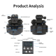 Stabilisateur Smartphone Électrique Gimbal 360° Rotation Infinie Pour Streaming En Direct Avec Télécommande 2.4G Longue Porté...