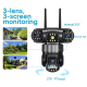 Caméra De Surveillance WiFi À Triple Objectif 360° 2MP Vision Nocturne Détection De Mouvement Audio Bidirectionnel - www.yoni...