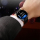 Montre Connectée Santé avec Écran Rond 1.32 Pouces Bracelet Cuir Surveillance Température Corporelle ECG Tension Artérielle A...