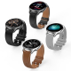 Montre Connectée Santé avec Écran Rond 1.32 Pouces Bracelet Cuir Surveillance Température Corporelle ECG Tension Artérielle A...