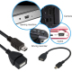 C&acirc;ble adaptateur noir Mini USB m&acirc;le vers USB femelle et ses multiples appareils compatibles. - Yonis Y-ccusbmusb
