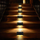 Lampes Solaires LED Pour Escaliers Extérieurs 12 Pièces Étanches IP65 Blanc Chaud Marron Allumage Automatique 8 À 10 Heures -...