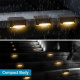 Lampes Solaires LED Pour Escaliers Extérieurs 12 Pièces Étanches IP65 Blanc Chaud Marron Allumage Automatique 8 À 10 Heures -...