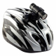 Caméra sport tube Full HD noire fixée sur un casque de vélo avec son support dédié - Yonis Y-cs9g32-bis