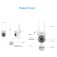 Caméra De Surveillance WiFi 3MP Vision Nocturne Couleur Détection De Mouvement Alarme Sonore Intercom Bidirectionnel IP66 Éta...