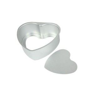 moule aluminium pour pr&eacute;paration culinaire en forme de coeur