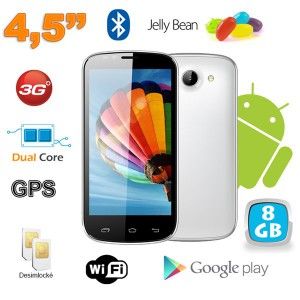 smartphone android 4.5 pouces noir blanc