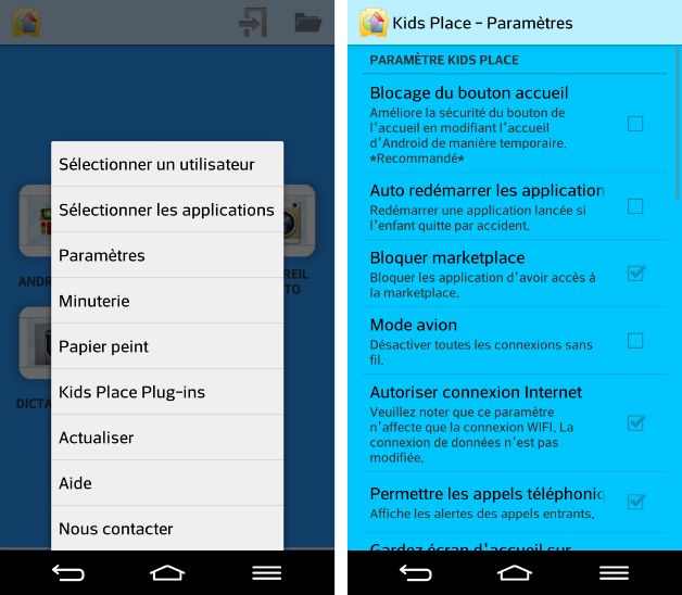 Kids Place mode enfant pour tablette tactile