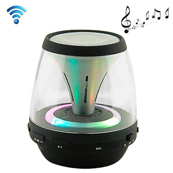 Enceinte portable sans fil Bluetooth LED lumineuse kit main libre noir