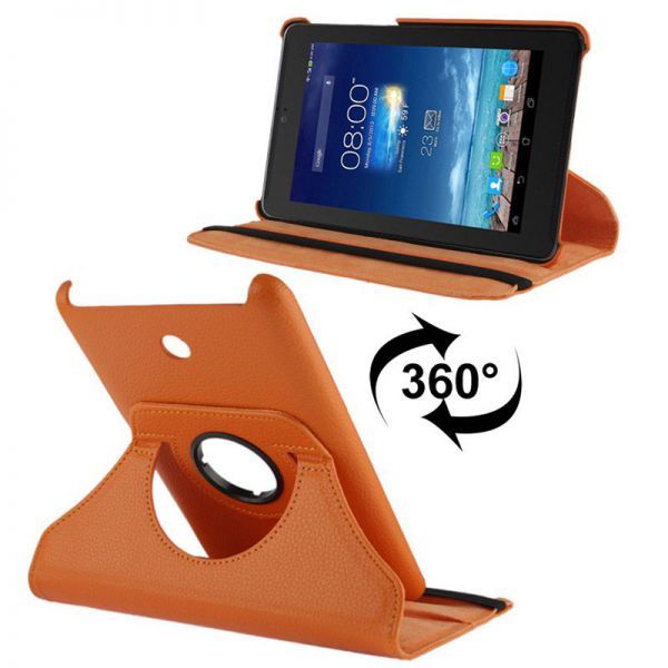 Housse Cover Flip Holder 360&deg; orange pour Asus FonePad 7 pouces