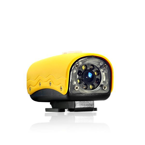 camera sport hd 720p etanche jaune usb micro sd