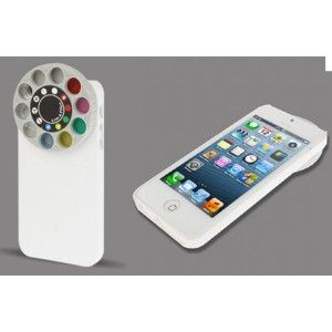 coque iphone 5 tourelle de filtre lentille effet special blanc