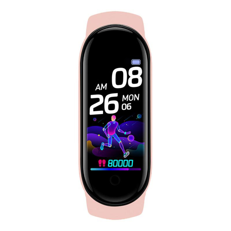 Bracelet Connect&eacute; Sportif 0.96 Pouce Cardio Pression Sanguine Bluetooth - Couleur Rose
