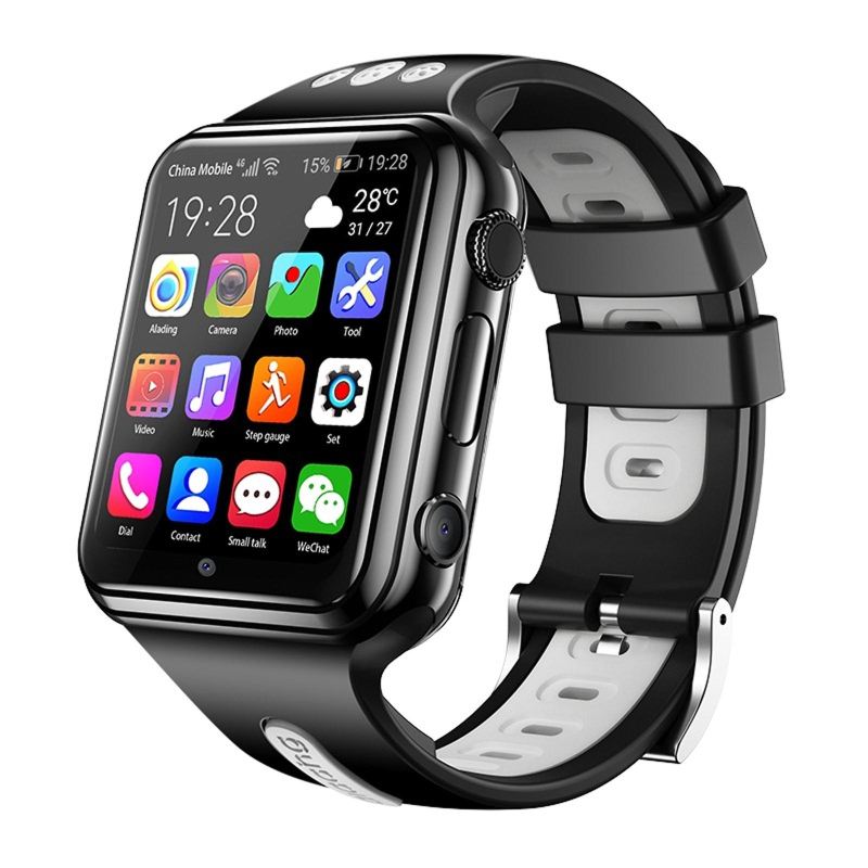 Montre Connect&eacute;e 4G Android 1.54 Pouces Montre GPS Suivi Sportif 2Go+16Go WiFi Bluetooth Noire Grise 