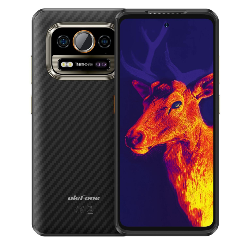 Smartphone 6.5 Pouces &Eacute;tanche 6GB+256GB Imagerie Thermique Android 14 Octa Core 50MP 4G NFC OTG