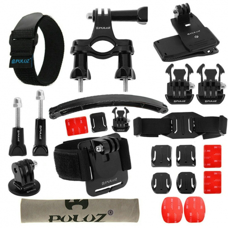 Voici les nombreux accessoires que vous retrouverez avec cette cam&eacute;ra sport