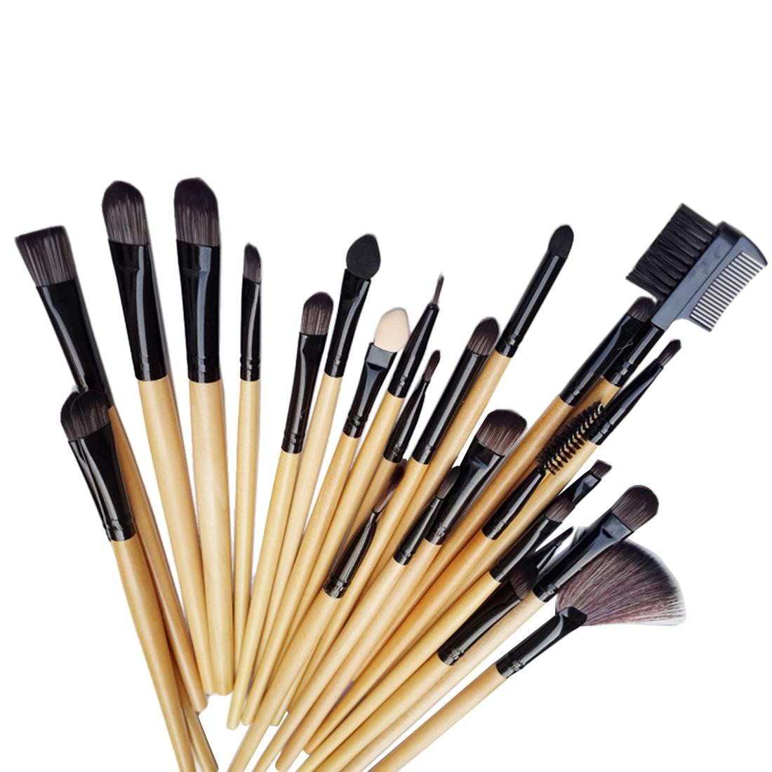 ensemble de 32 pinceaux de maquillage bois poil natuel
