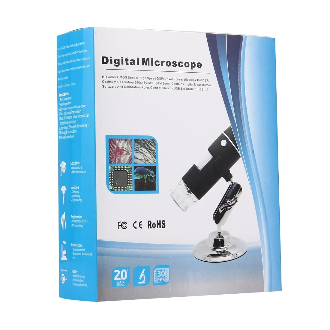 Microscope Numérique 4.3'' USB - 1000X 1080P - 8 LED - Rechargeable - Vue PC