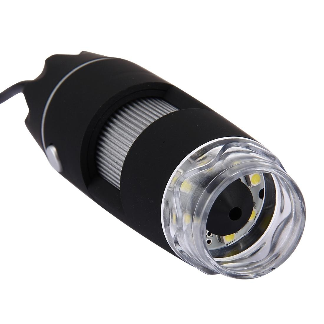 Loupe Optique Portable 20X Avec 21 LEDs – Alimentation USB, Couleur Noir/blanc