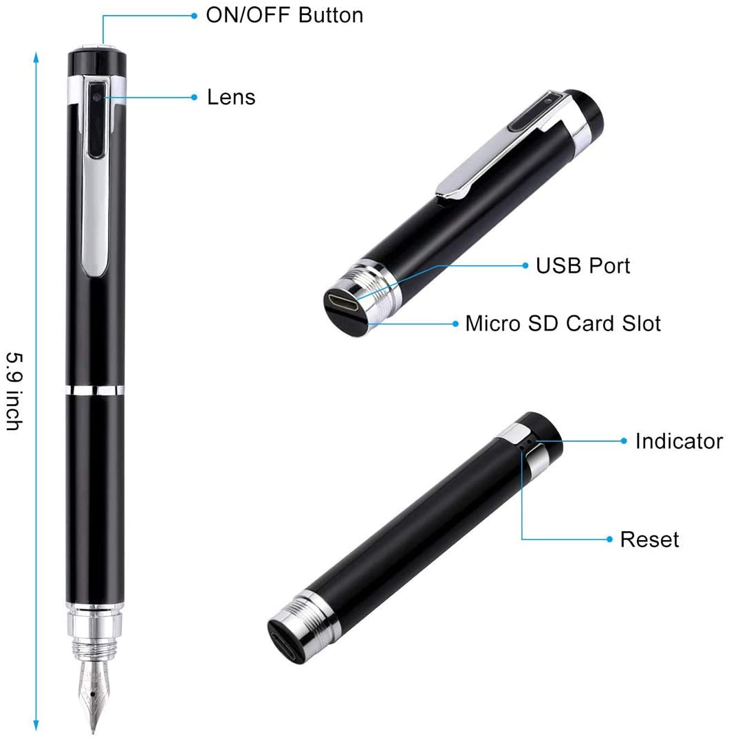 Apprenez-en plus sur les fonctionnalités de ce stylo caméra espion