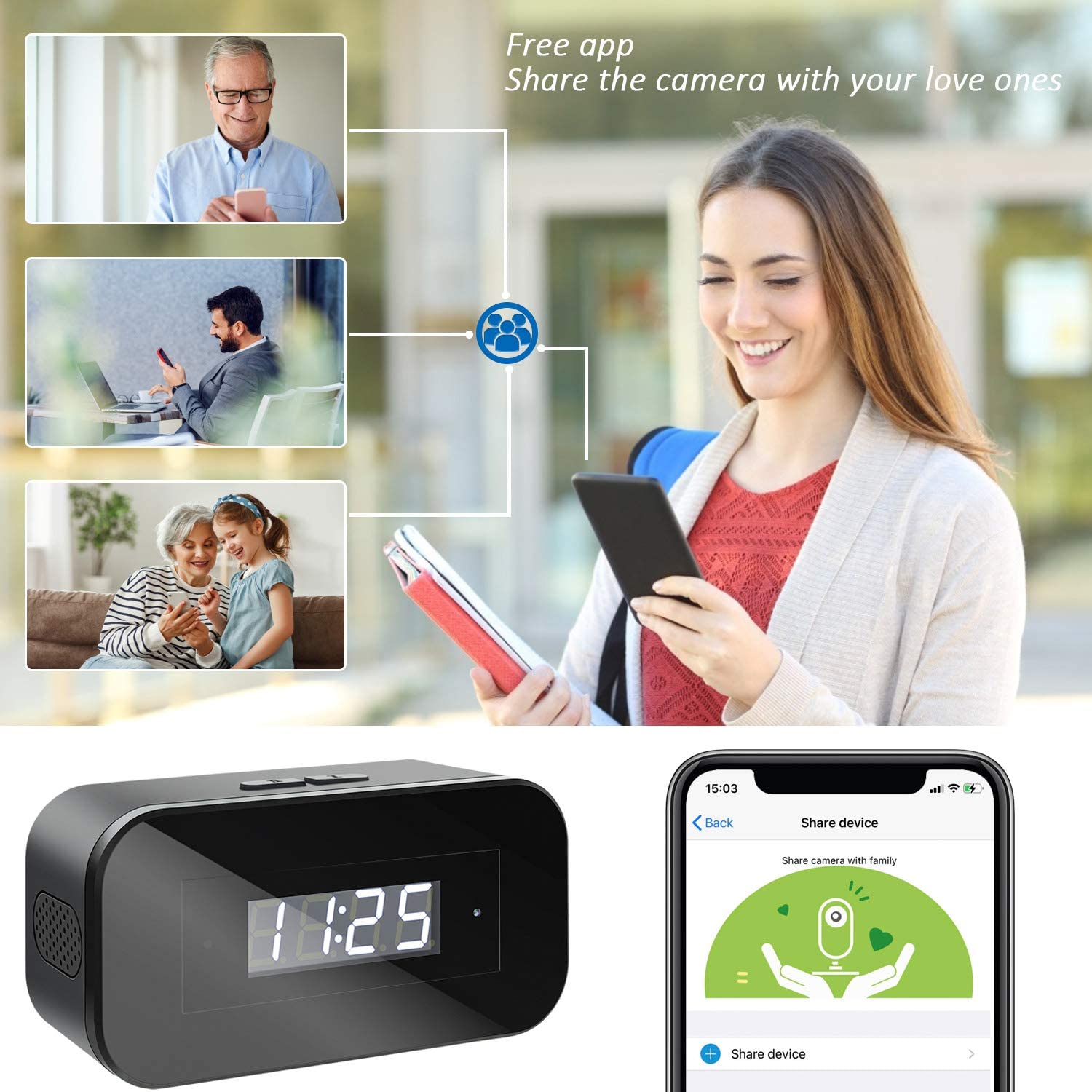 Un radio réveil caméra espion WiFi